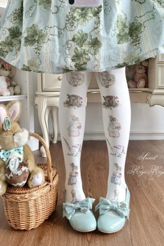Roji A Cabin in the Woods Velvet Lolita Tattoo Pantyhose