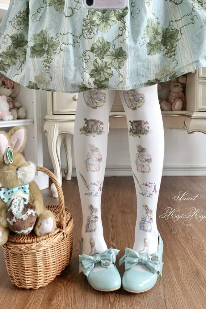 Roji A Cabin in the Woods Velvet Lolita Tattoo Pantyhose
