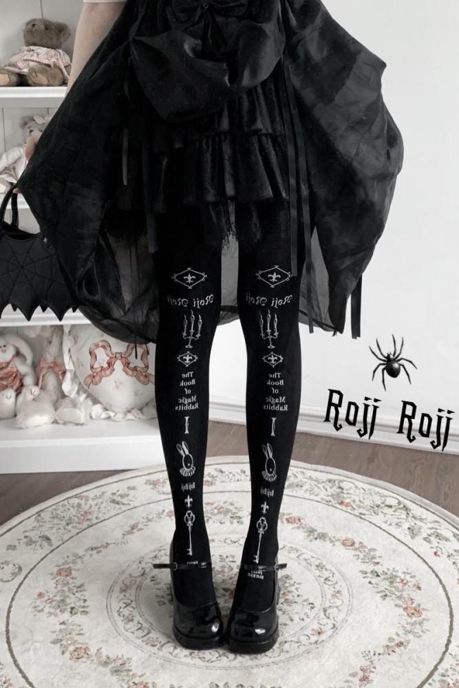 Roji Magic Rabbit Velvet Lolita Prints Tights 3 Colors