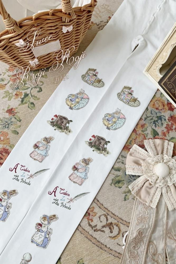 Roji A Cabin in the Woods Velvet Lolita Tattoo Pantyhose