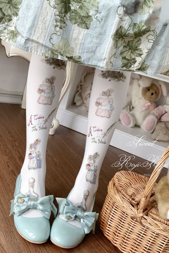 Roji A Cabin in the Woods Velvet Lolita Tattoo Pantyhose