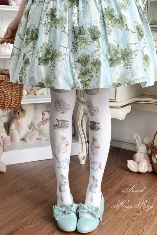 Roji A Cabin in the Woods Velvet Lolita Tattoo Pantyhose