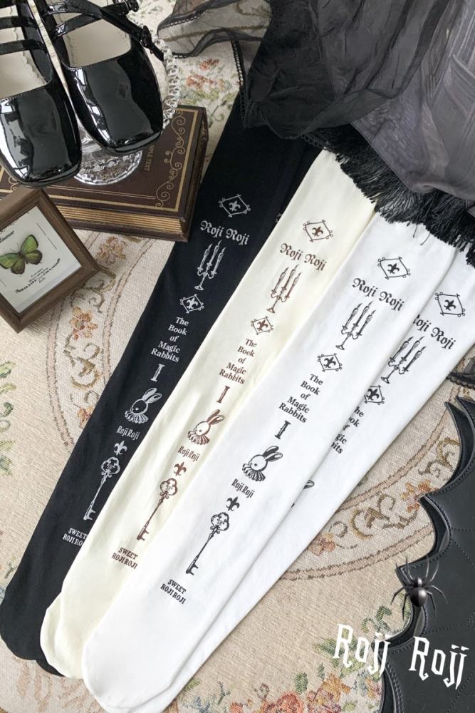 Roji Magic Rabbit Velvet Lolita Prints Tights 3 Colors