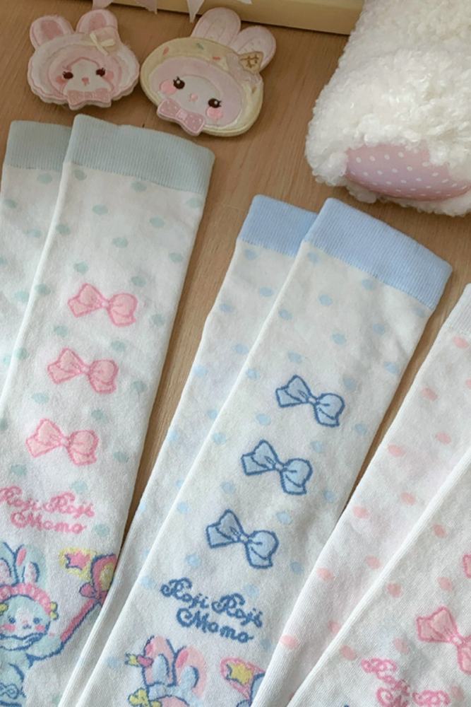 Roji and Momo Prints Lolita Above Knee-high Socks 5 Colors