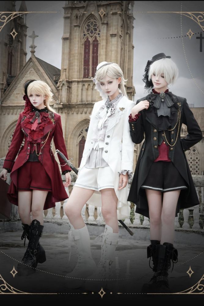 Chapter Seven Ouji Lolita Coat Blouse Bib Collar and Hat
