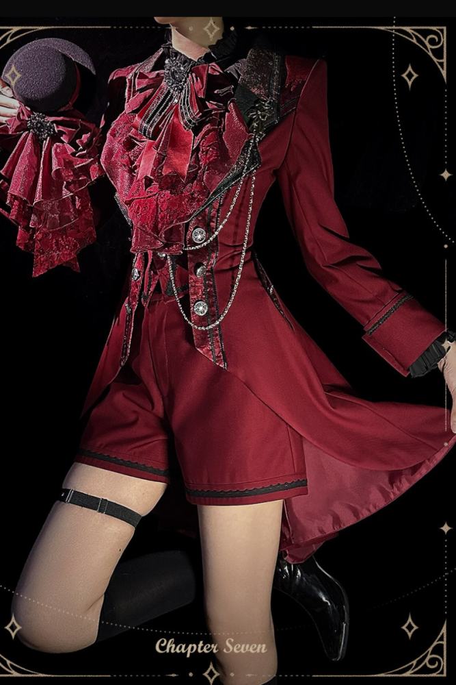 Chapter Seven Ouji Lolita Coat Blouse Bib Collar and Hat