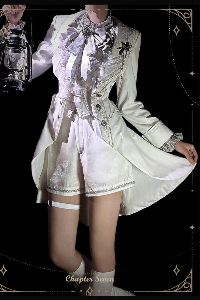 Chapter Seven Ouji Lolita Coat Blouse Bib Collar and Hat