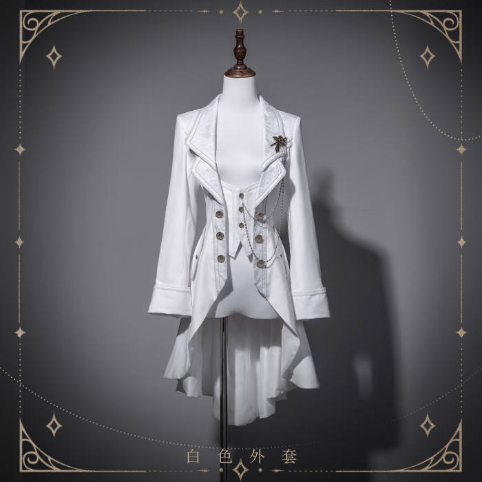 Chapter Seven Ouji Lolita Coat Blouse Bib Collar and Hat