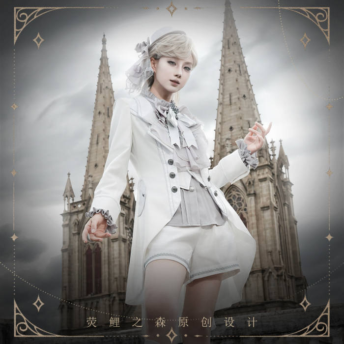Chapter Seven Ouji Lolita Coat Blouse Bib Collar and Hat