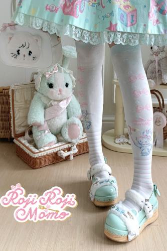Roji and Momo Prints Lolita Above Knee-high Socks 5 Colors