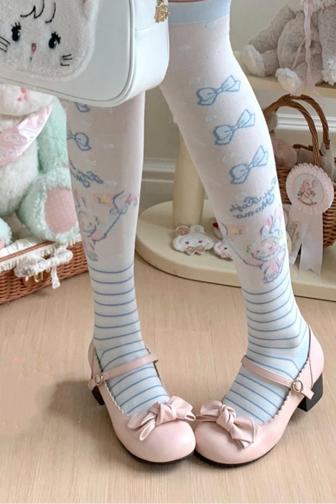 Roji and Momo Prints Lolita Above Knee-high Socks 5 Colors