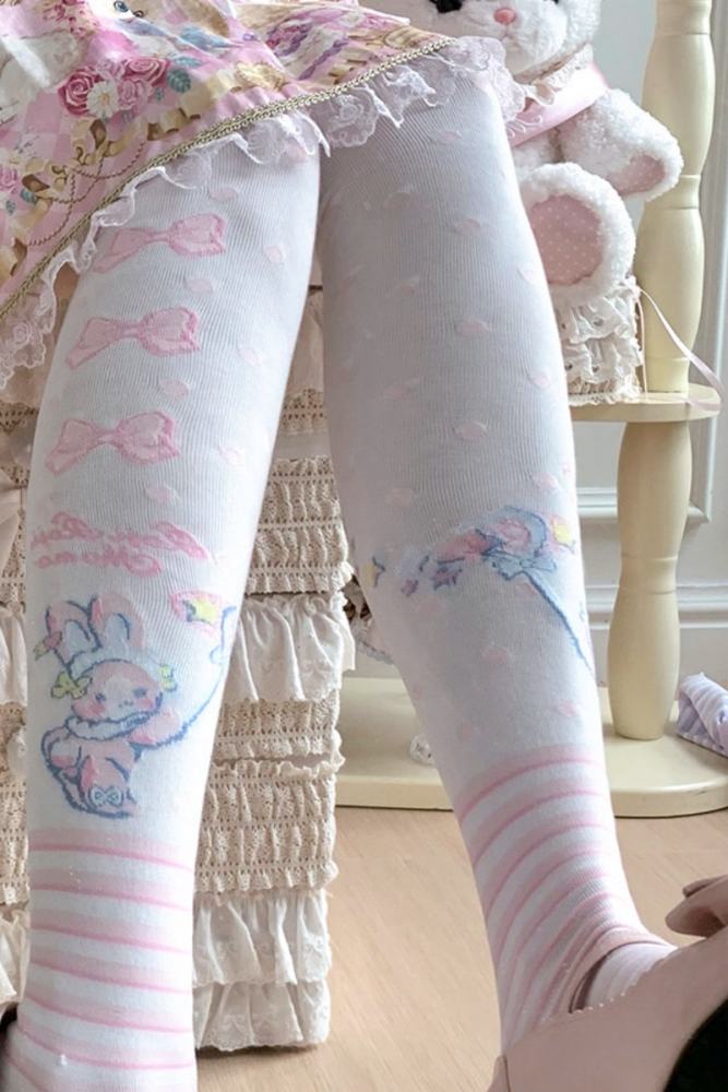 Roji and Momo Prints Lolita Above Knee-high Socks 5 Colors
