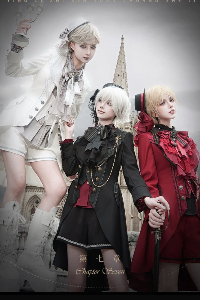 Chapter Seven Ouji Lolita Coat Blouse Bib Collar and Hat