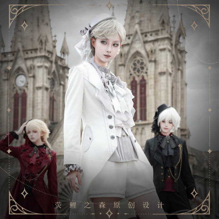 Chapter Seven Ouji Lolita Coat Blouse Bib Collar and Hat