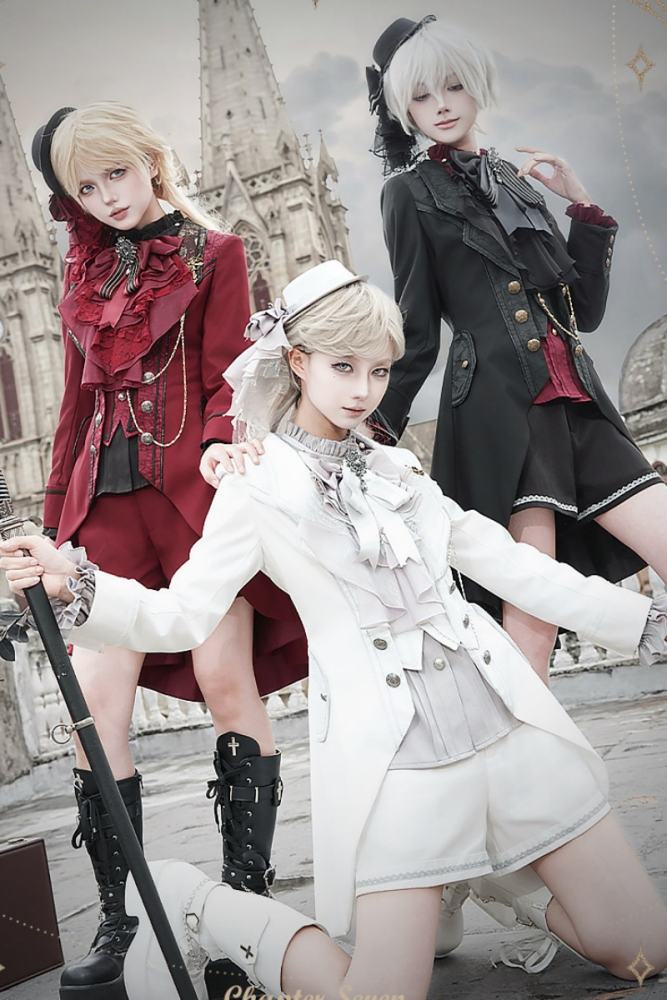 Chapter Seven Ouji Lolita Coat Blouse Bib Collar and Hat