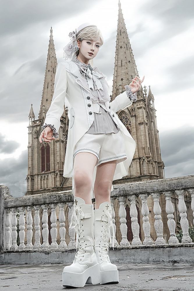 Chapter Seven Ouji Lolita Coat Blouse Bib Collar and Hat
