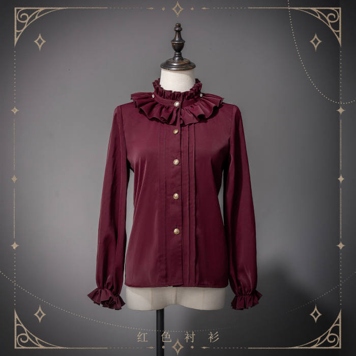Chapter Seven Ouji Lolita Coat Blouse Bib Collar and Hat