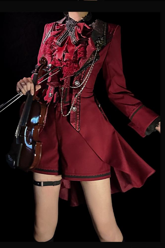 Chapter Seven Ouji Lolita Coat Blouse Bib Collar and Hat