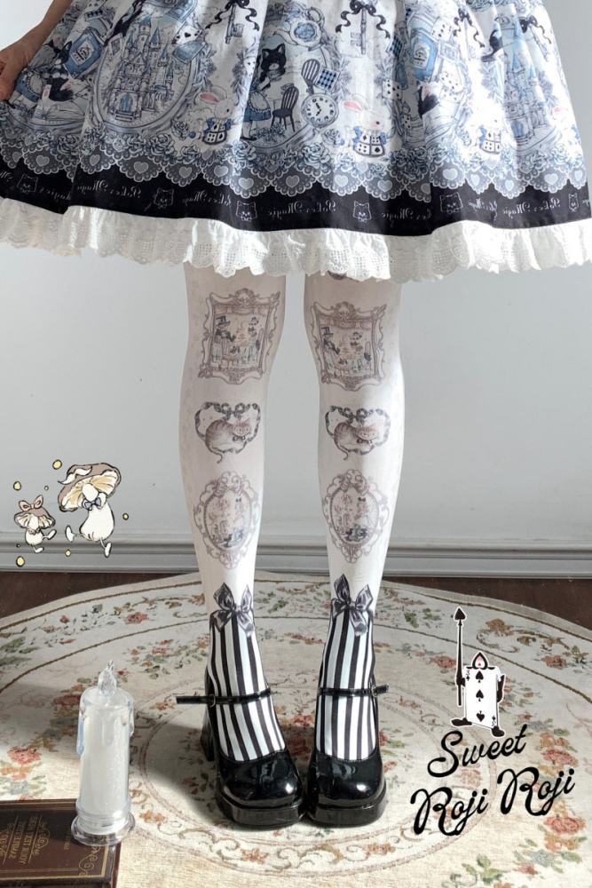 Roji The Frame of Alice Velvet Lolita Tattoo Pantyhouse