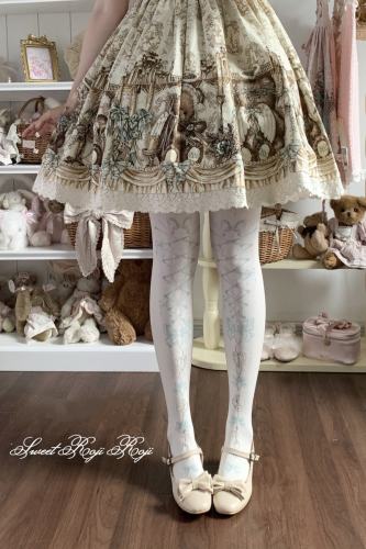 Roji Heart Lock Velvet Lolita Prints Tights