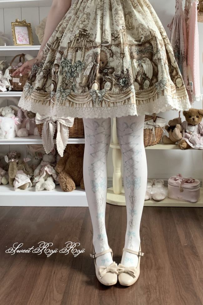 Roji Heart Lock Velvet Lolita Prints Tights