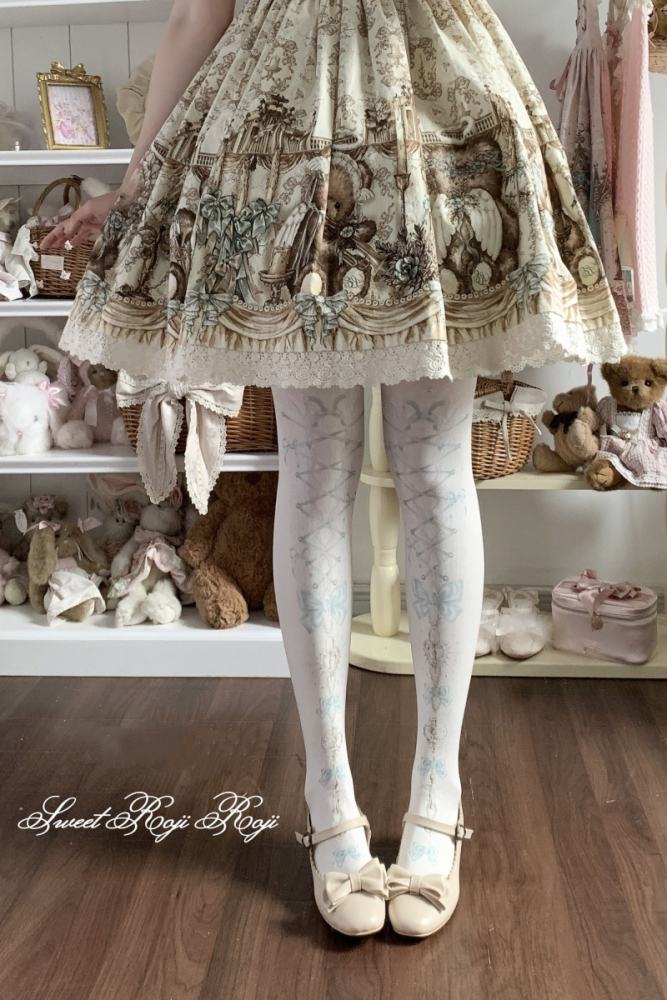 Roji Heart Lock Velvet Lolita Prints Tights