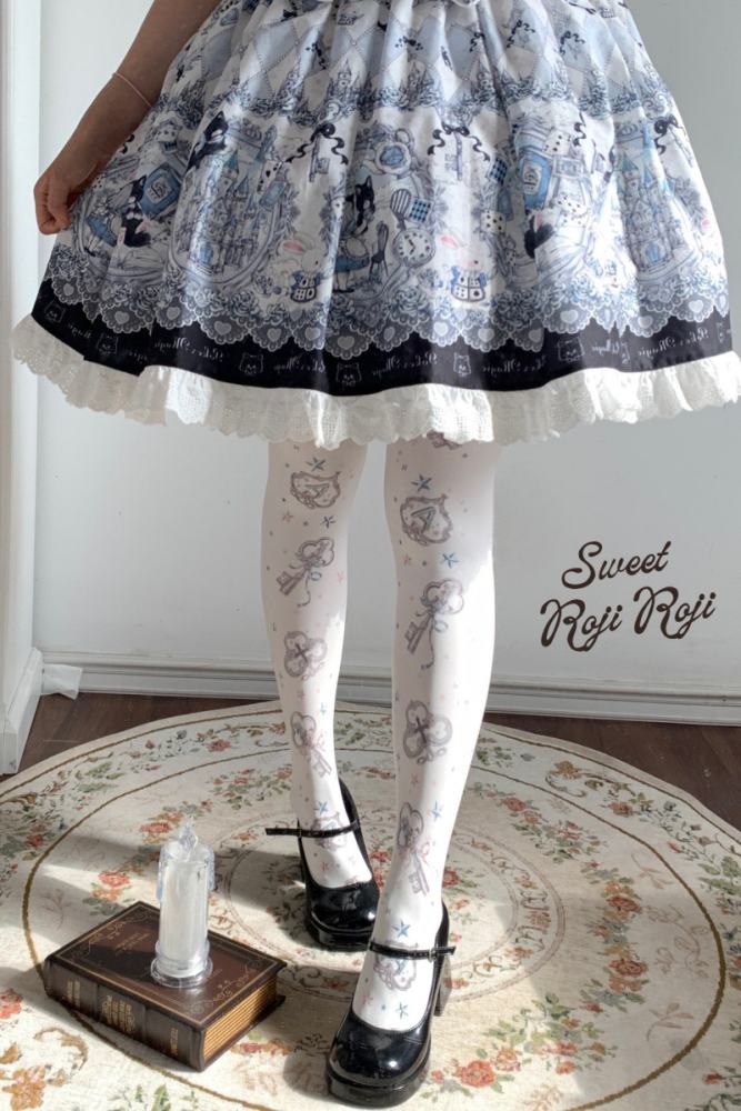 Roji The Key of Alice Velvet Lolita Tattoo Pantyhouse