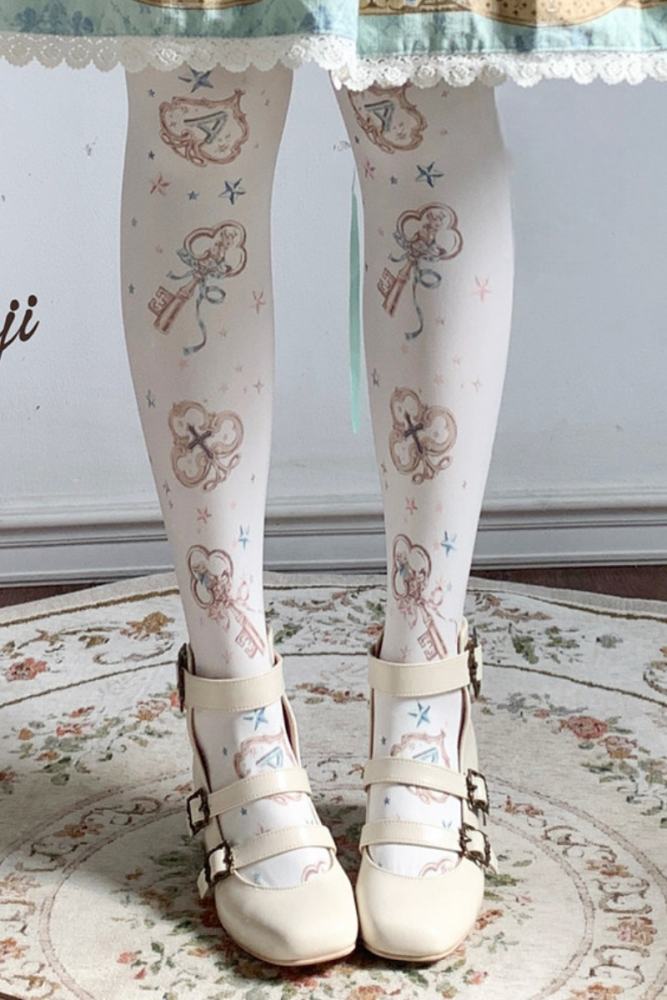 Roji The Key of Alice Velvet Lolita Tattoo Pantyhouse