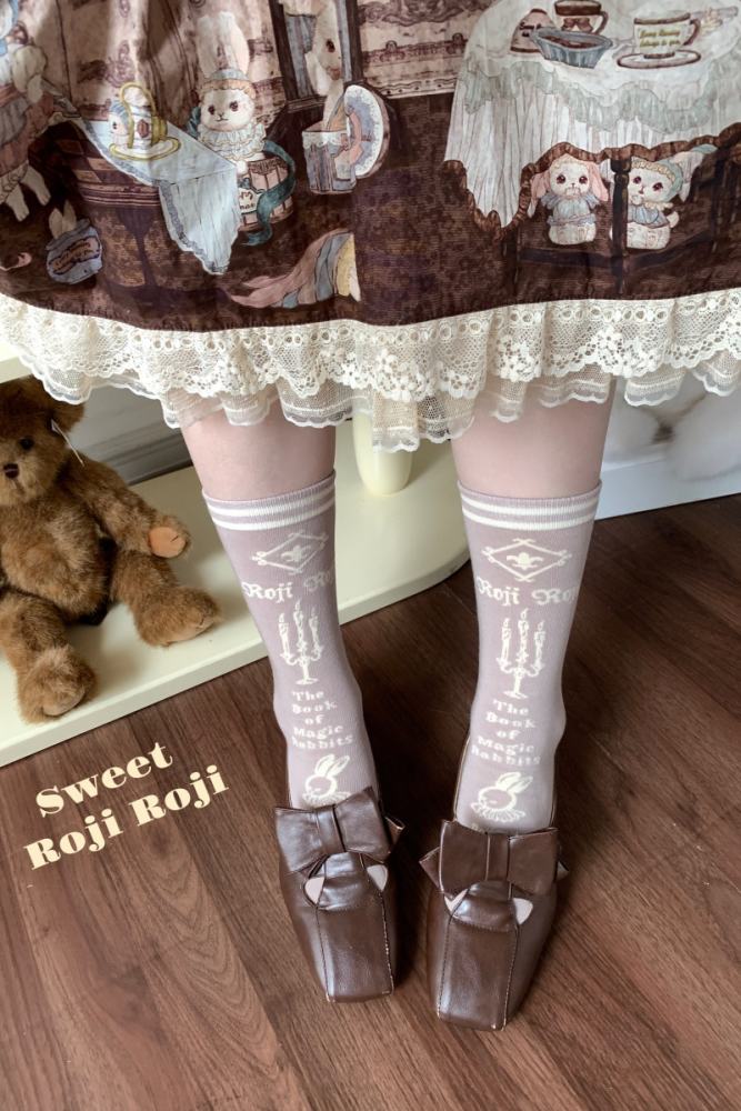 Roji Magic Rabbit Cotton Lolita Calf Socks 8 Colors