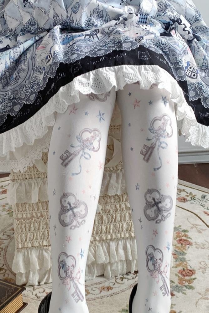 Roji The Key of Alice Velvet Lolita Tattoo Pantyhouse