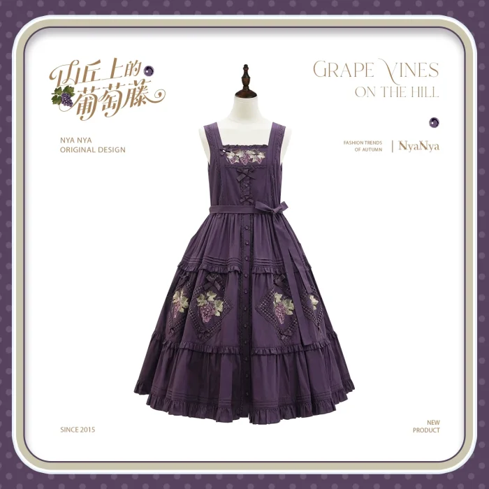 NyaNya Lolita Strawberry on the Hill Embroidery Lolita JSK 6 Colors