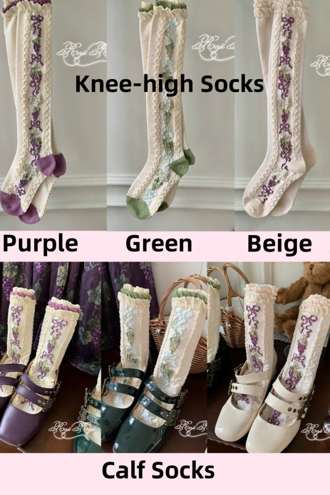 Roji Vineyards Cotton Lolita Knee-high Socks