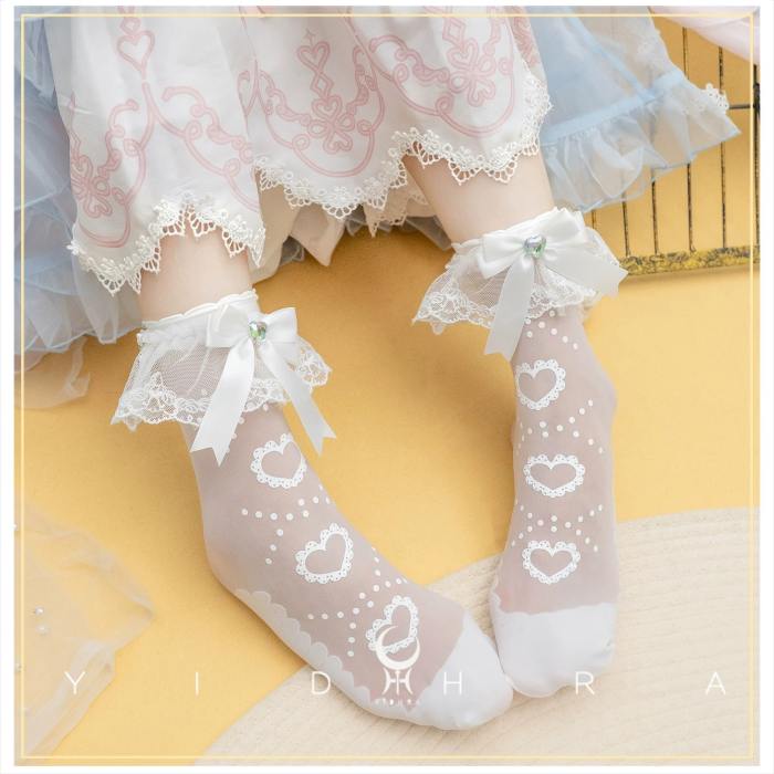 Yidhra Heart Dots Summer Sweet Lolita Trim Socks