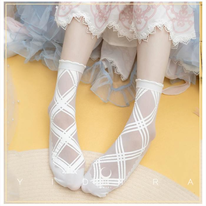 Yidhra Crisscross Lattice Summer Lolita Trim Socks