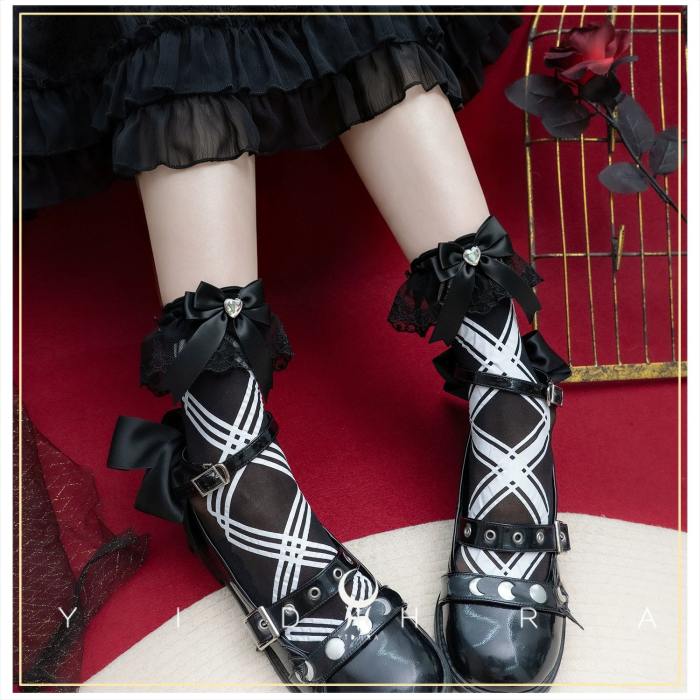 Yidhra Crisscross Lattice Summer Lolita Trim Socks