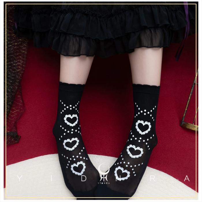 Yidhra Heart Dots Summer Sweet Lolita Trim Socks