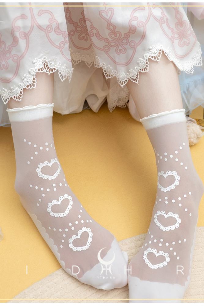 Yidhra Heart Dots Summer Sweet Lolita Trim Socks