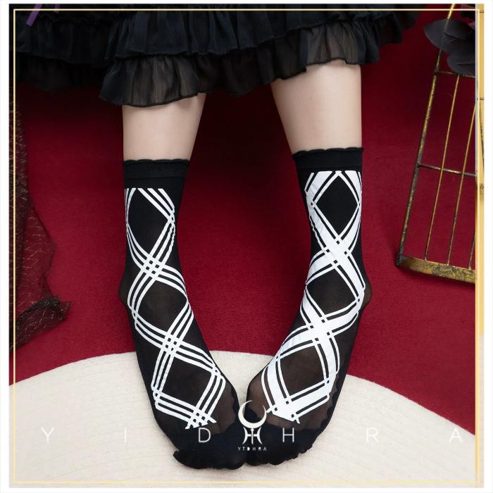 Yidhra Crisscross Lattice Summer Lolita Trim Socks