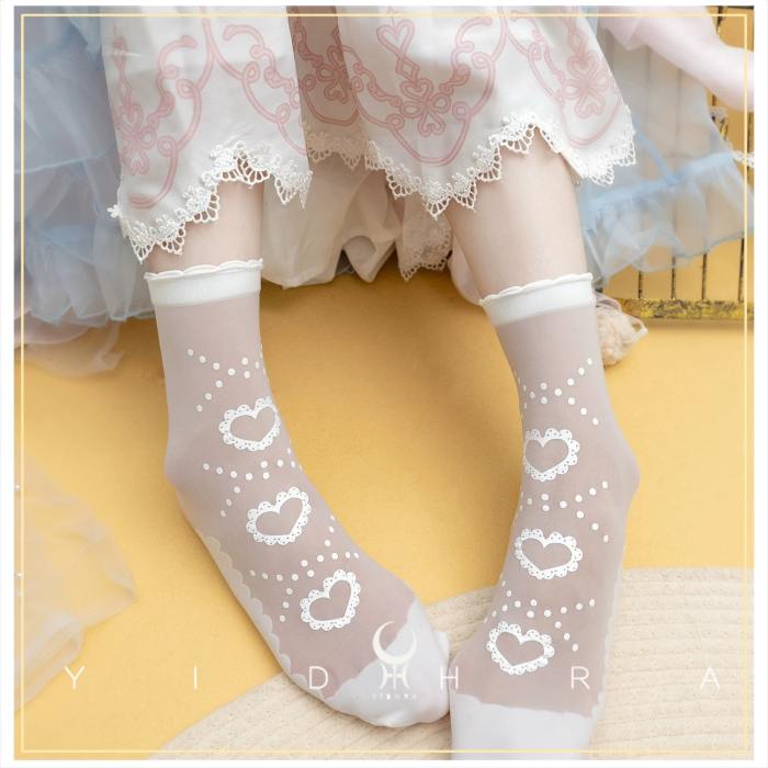 Yidhra Heart Dots Summer Sweet Lolita Trim Socks