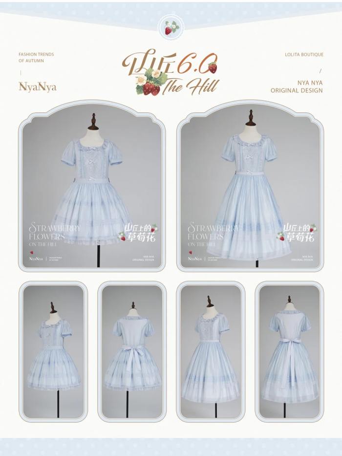 NyaNya Lolita Strawberry on the Hill Embroidery Lolita OP 4 Colors