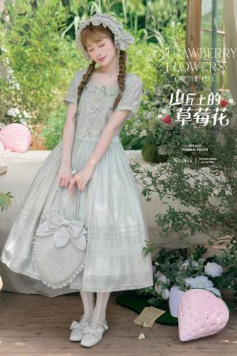 NyaNya Lolita Strawberry on the Hill Embroidery Lolita OP 4 Colors