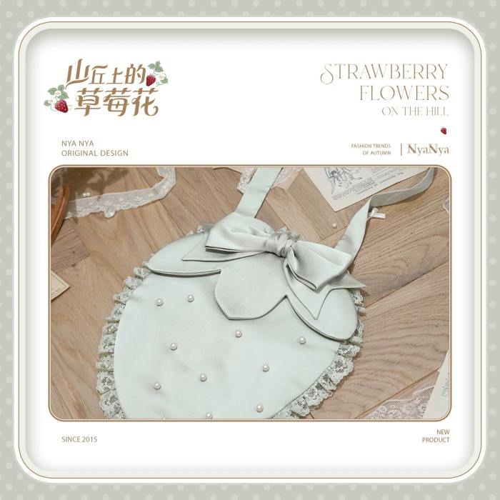 NyaNya Lolita Strawberry on the Hill Lolita Necklace Bag and Headdress