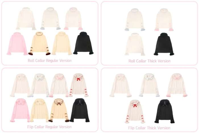 V-castle Roll Collar Long Sleeves Knitwear