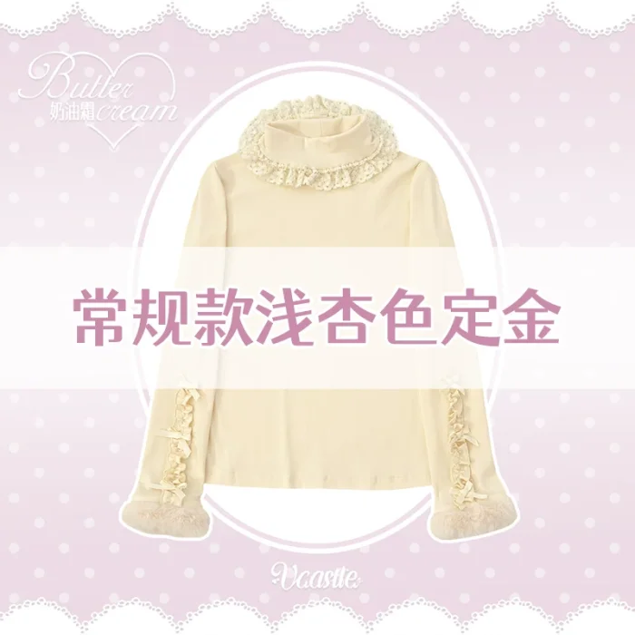 V-castle Roll Collar Long Sleeves Knitwear