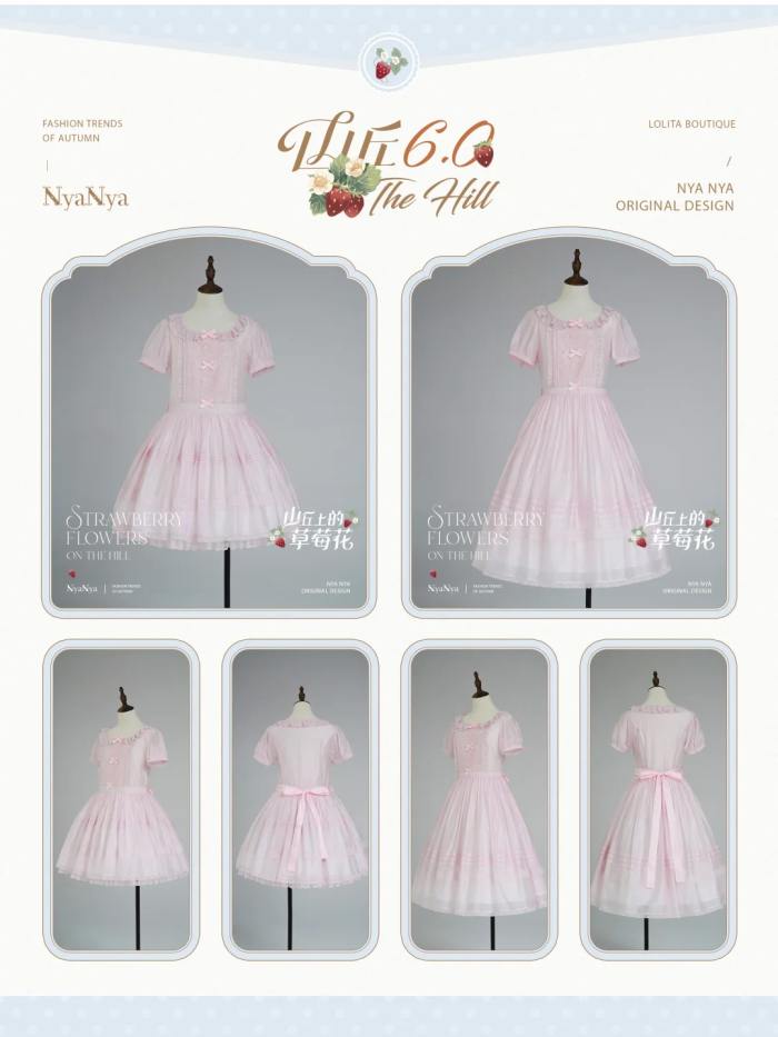 NyaNya Lolita Strawberry on the Hill Embroidery Lolita OP 4 Colors