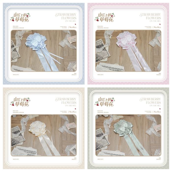 NyaNya Lolita Strawberry on the Hill Lolita Necklace Bag and Headdress