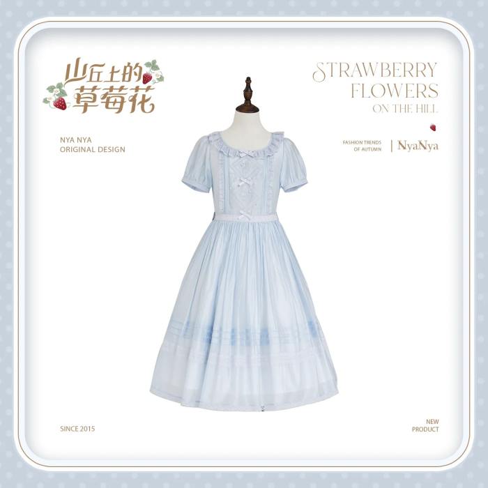NyaNya Lolita Strawberry on the Hill Embroidery Lolita OP 4 Colors