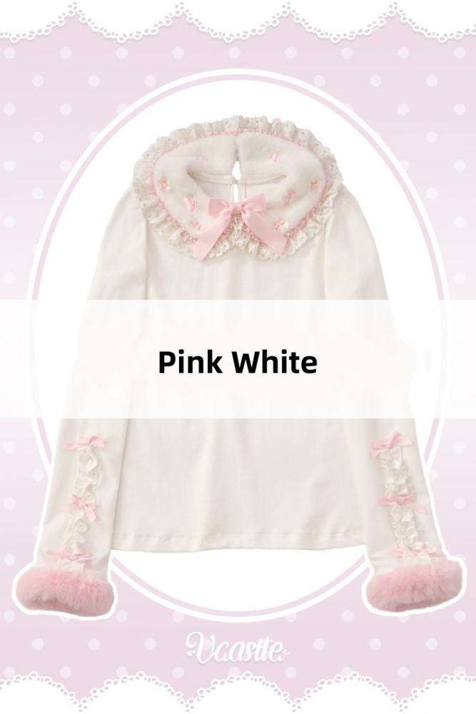 V-castle Flip Collar Plush Lolita Top