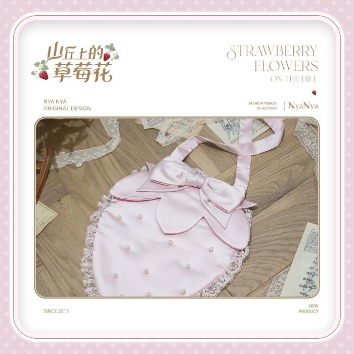 NyaNya Lolita Strawberry on the Hill Lolita Necklace Bag and Headdress