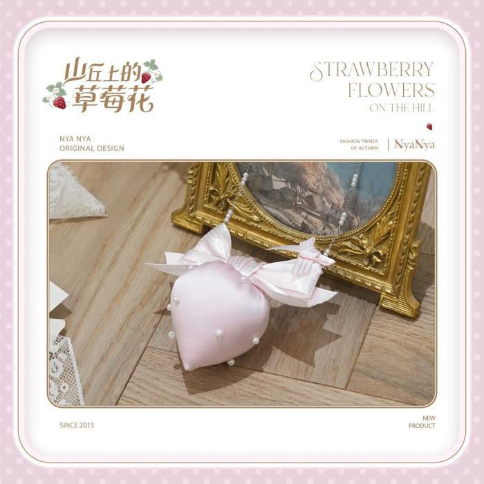 NyaNya Lolita Strawberry on the Hill Lolita Necklace Bag and Headdress